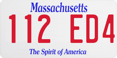 MA license plate 112ED4