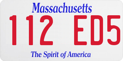 MA license plate 112ED5