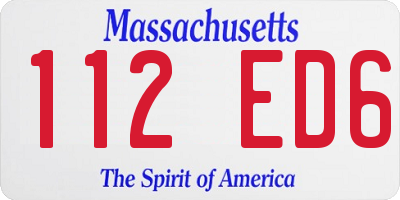 MA license plate 112ED6
