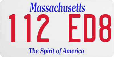 MA license plate 112ED8