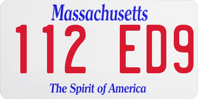 MA license plate 112ED9