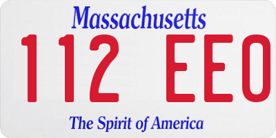 MA license plate 112EE0