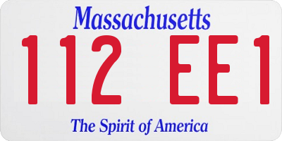 MA license plate 112EE1
