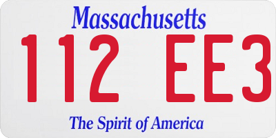 MA license plate 112EE3