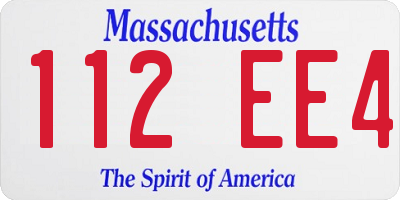 MA license plate 112EE4