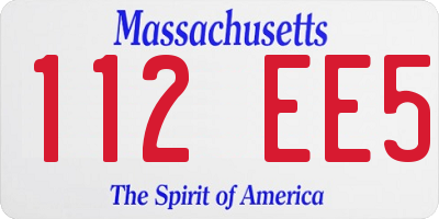 MA license plate 112EE5