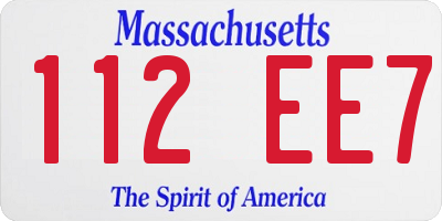 MA license plate 112EE7