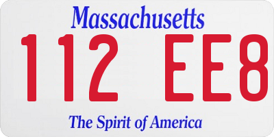 MA license plate 112EE8