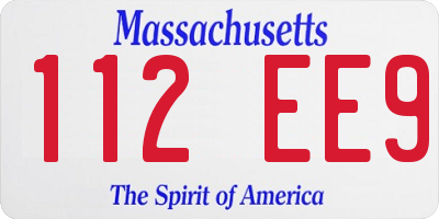 MA license plate 112EE9