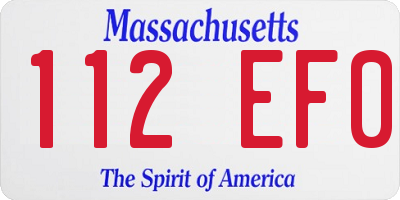 MA license plate 112EF0