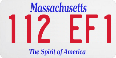 MA license plate 112EF1