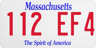 MA license plate 112EF4