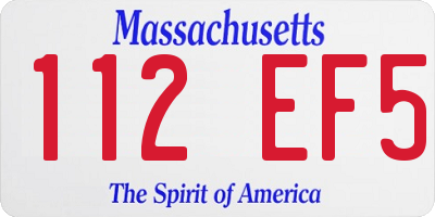 MA license plate 112EF5