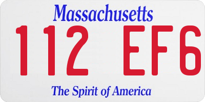 MA license plate 112EF6