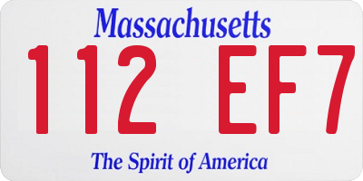 MA license plate 112EF7