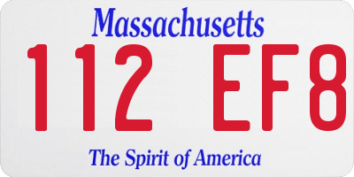 MA license plate 112EF8