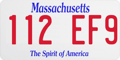 MA license plate 112EF9