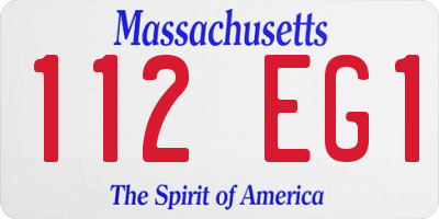 MA license plate 112EG1