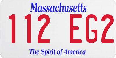 MA license plate 112EG2