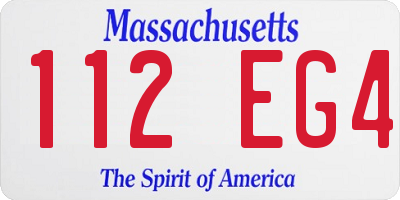 MA license plate 112EG4