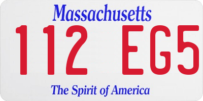 MA license plate 112EG5