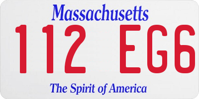 MA license plate 112EG6