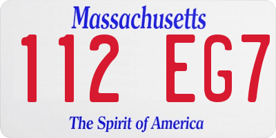 MA license plate 112EG7