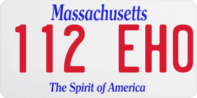 MA license plate 112EH0