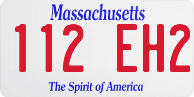 MA license plate 112EH2