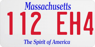 MA license plate 112EH4