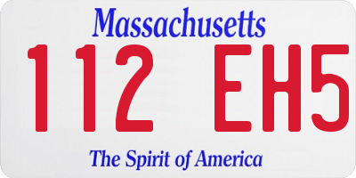 MA license plate 112EH5