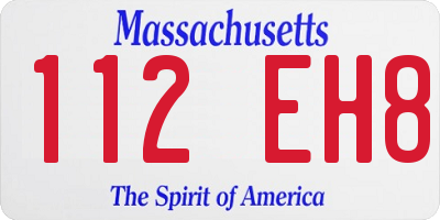 MA license plate 112EH8