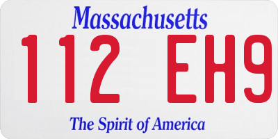 MA license plate 112EH9