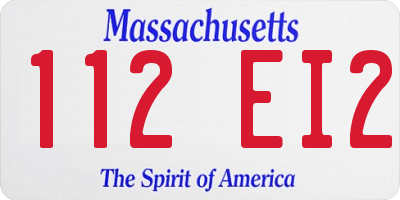 MA license plate 112EI2