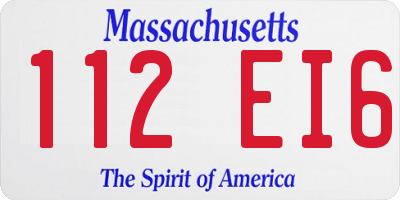 MA license plate 112EI6