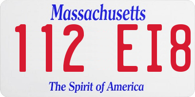 MA license plate 112EI8