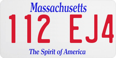 MA license plate 112EJ4