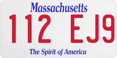 MA license plate 112EJ9