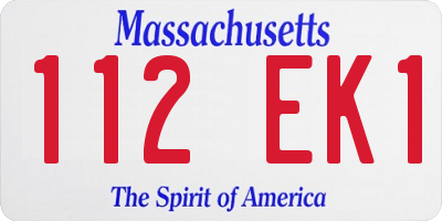 MA license plate 112EK1