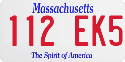 MA license plate 112EK5