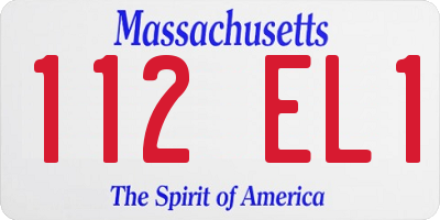 MA license plate 112EL1
