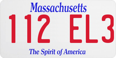 MA license plate 112EL3
