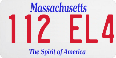 MA license plate 112EL4