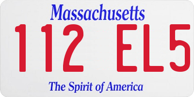 MA license plate 112EL5