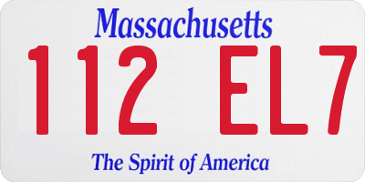 MA license plate 112EL7
