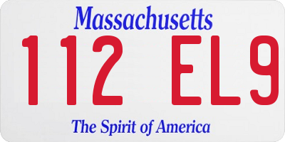 MA license plate 112EL9