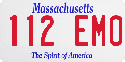 MA license plate 112EM0