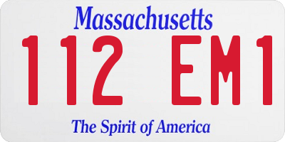 MA license plate 112EM1