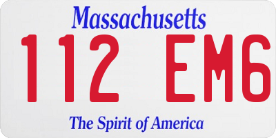 MA license plate 112EM6