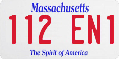 MA license plate 112EN1